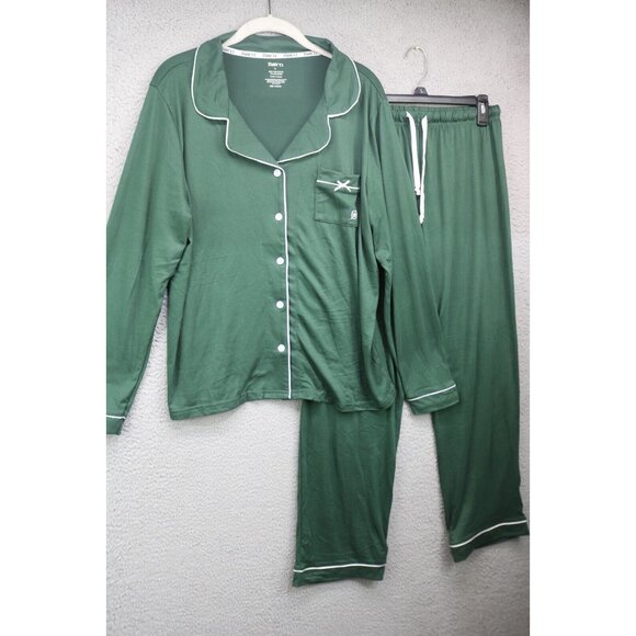 Born Green Long Sleeve Pajama Set-Size Large-Drawstring-Soft - Picture 1 of 16